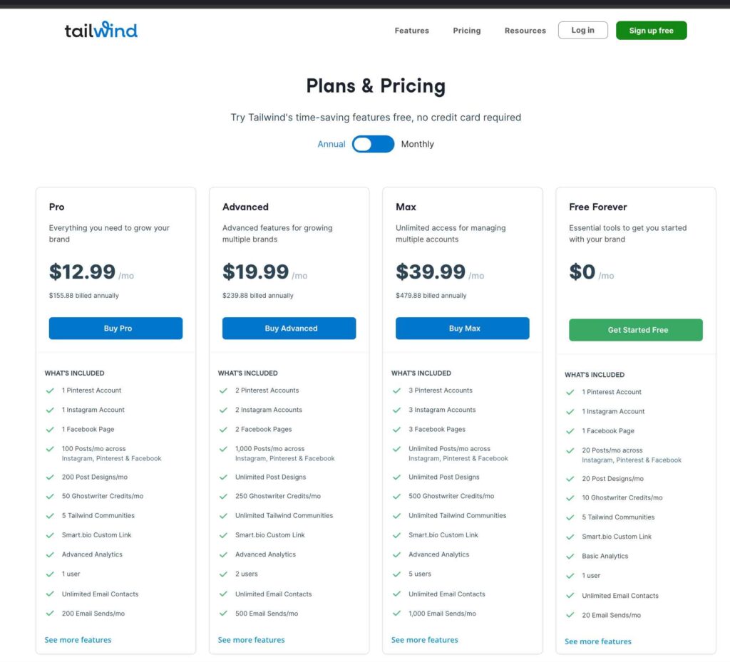 Tailwind Pricing